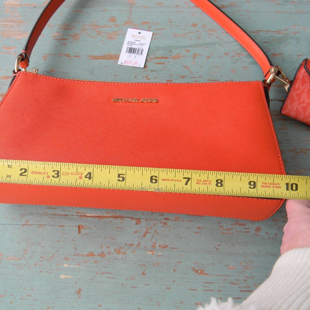 NEW Michael Kors Vincent MD Leather Pouchette Shoulder Bag w/ Card Holder - Picture 5 of 9